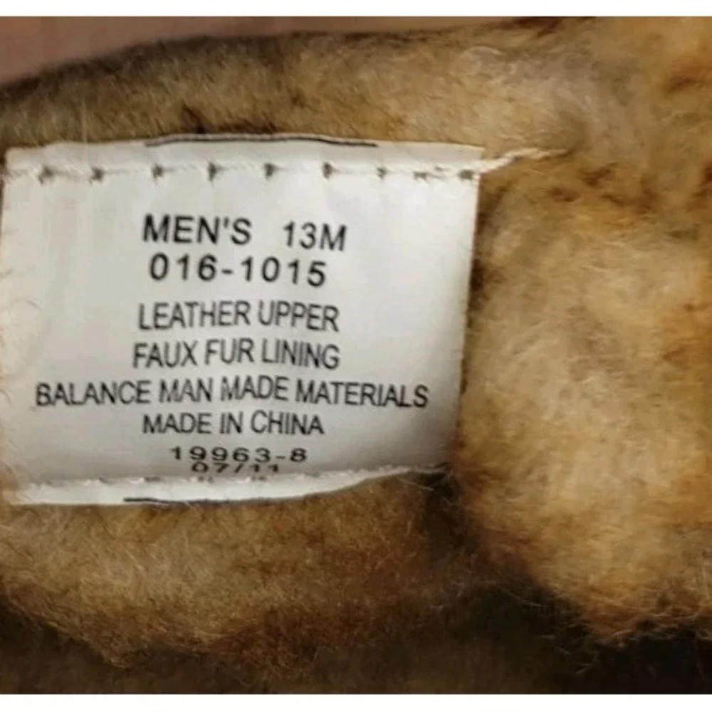 St. Johns Bay Moccasin Slippers Mens 13‎ M Brown Suede Leather Faux Fur Loafers - Picture 10 of 13